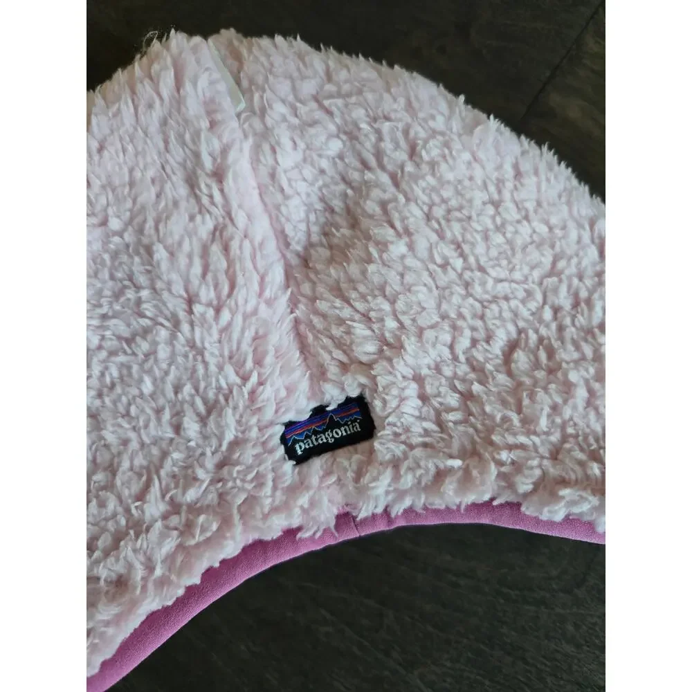 Patagonia Baby Knit Hat Pink Fleece Lined Ostrich Graphic